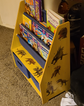 Wooden Kids Canvas Sling Bookshelf with Storage