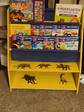 Wooden Kids Canvas Sling Bookshelf with Storage