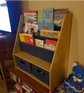 Wooden Kids Canvas Sling Bookshelf with Storage