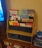 Wooden Kids Canvas Sling Bookshelf with Storage