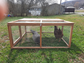 Pet Cage Wood Small Animal Poultry Cage Run w/ Openable Roof & Side Door