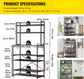 6 Tier Kitchen Bakers Rack with Bottle Storage