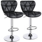 💥Sale💥2 Pcs Adjustable Swivel Bar Stools, PU Leather Padded with Back, Set of 2, Black