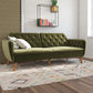 NEW! Memory Foam Futon, Convertible Couch, Green Velvet