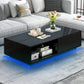 High Gloss Coffee Table w/ 16 Color LED Light and  Storage Drawer