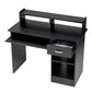 Computer Desk Writing Table Home Office Corner Laptop Study Table With Drawer, Black