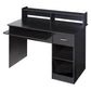 Computer Desk Writing Table Home Office Corner Laptop Study Table With Drawer, Black