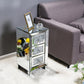 Set of 2 Mirrored Nightstand 3 Drawer Side Bedside Table for Bedroom Living Room