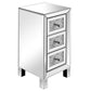 Set of 2 Mirrored Nightstand 3 Drawer Side Bedside Table for Bedroom Living Room